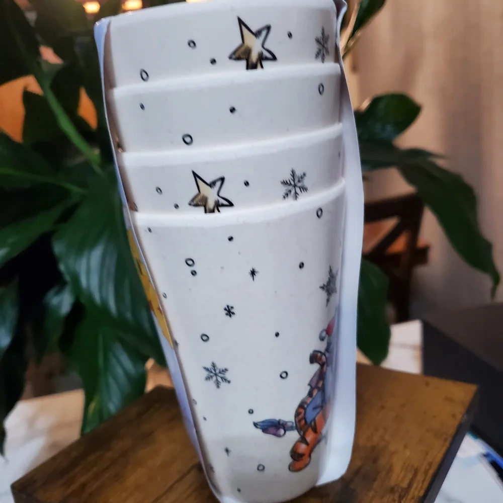 Disney Winnie the Pooh Christmas Bamboo Cups 4 pack